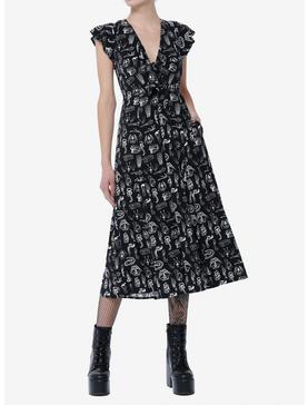 Plus Size Social Collision Animal Anatomy Tie-Front Midi Dress, , hi-res