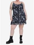 Social Collision Zombie Mona Lisa Mesh Mini Dress Plus Size, MULTI, alternate