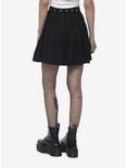 Social Collision Black Grommet Chain Pleated Skirt, BLACK, alternate