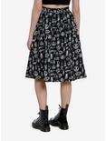 Social Collision Animal Skeletons Midi Skirt, BLACK, alternate