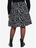 Social Collision Animal Skeletons Midi Skirt Plus Size, BLACK, alternate