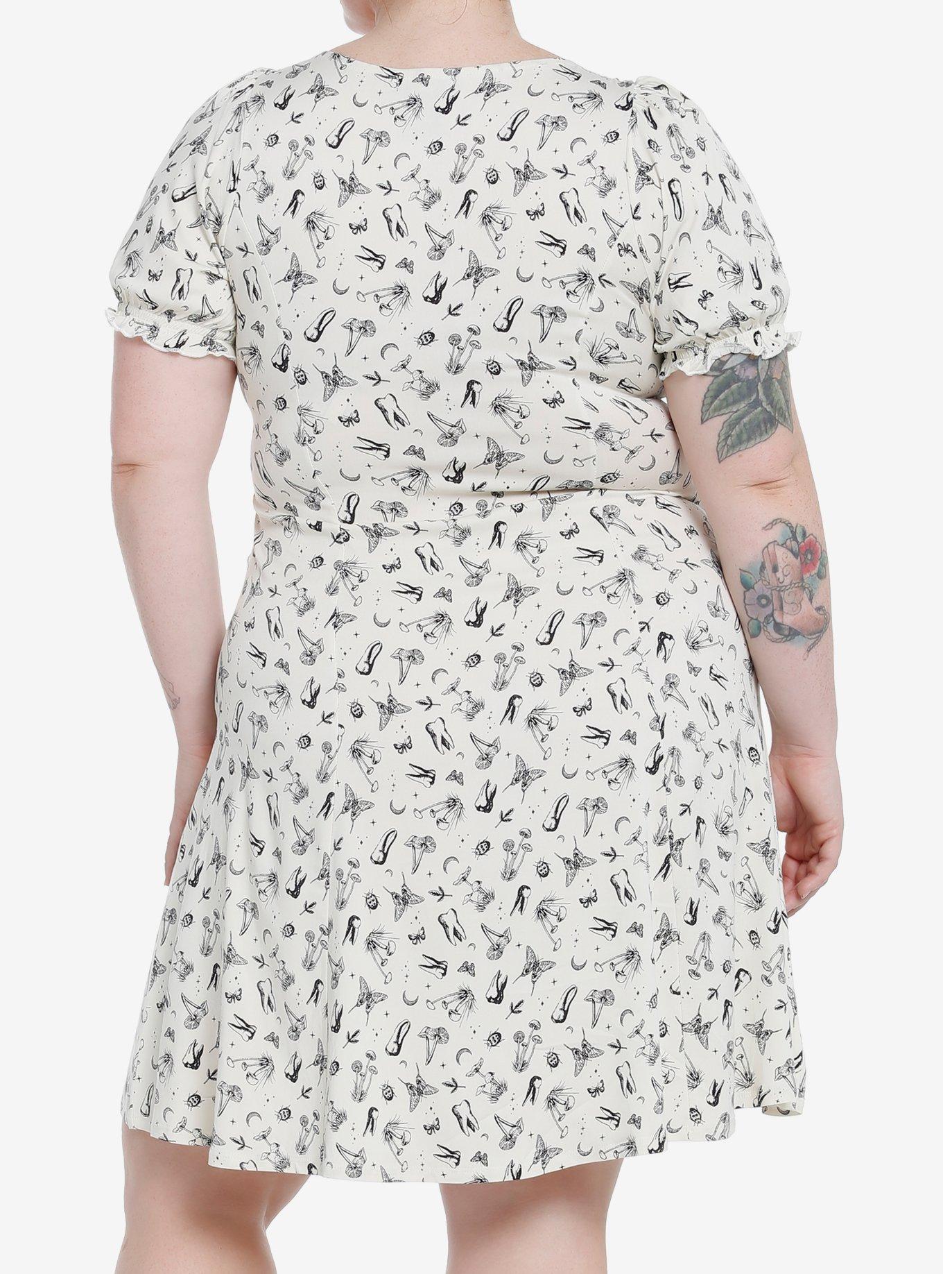 Thorn & Fable Mystical Icons Corset Babydoll Dress Plus Size, IVORY, alternate