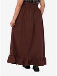 Thorn & Fable Brown Lace-Up Maxi Skirt Plus Size, BROWN, alternate