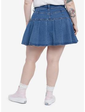Sweet Society Pleated Denim Mini Skirt Plus Size, , hi-res