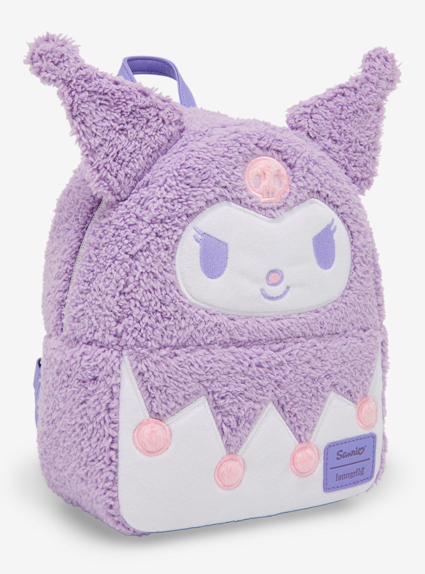 Loungefly Kuromi Pastel Fuzzy Mini Backpack, , alternate
