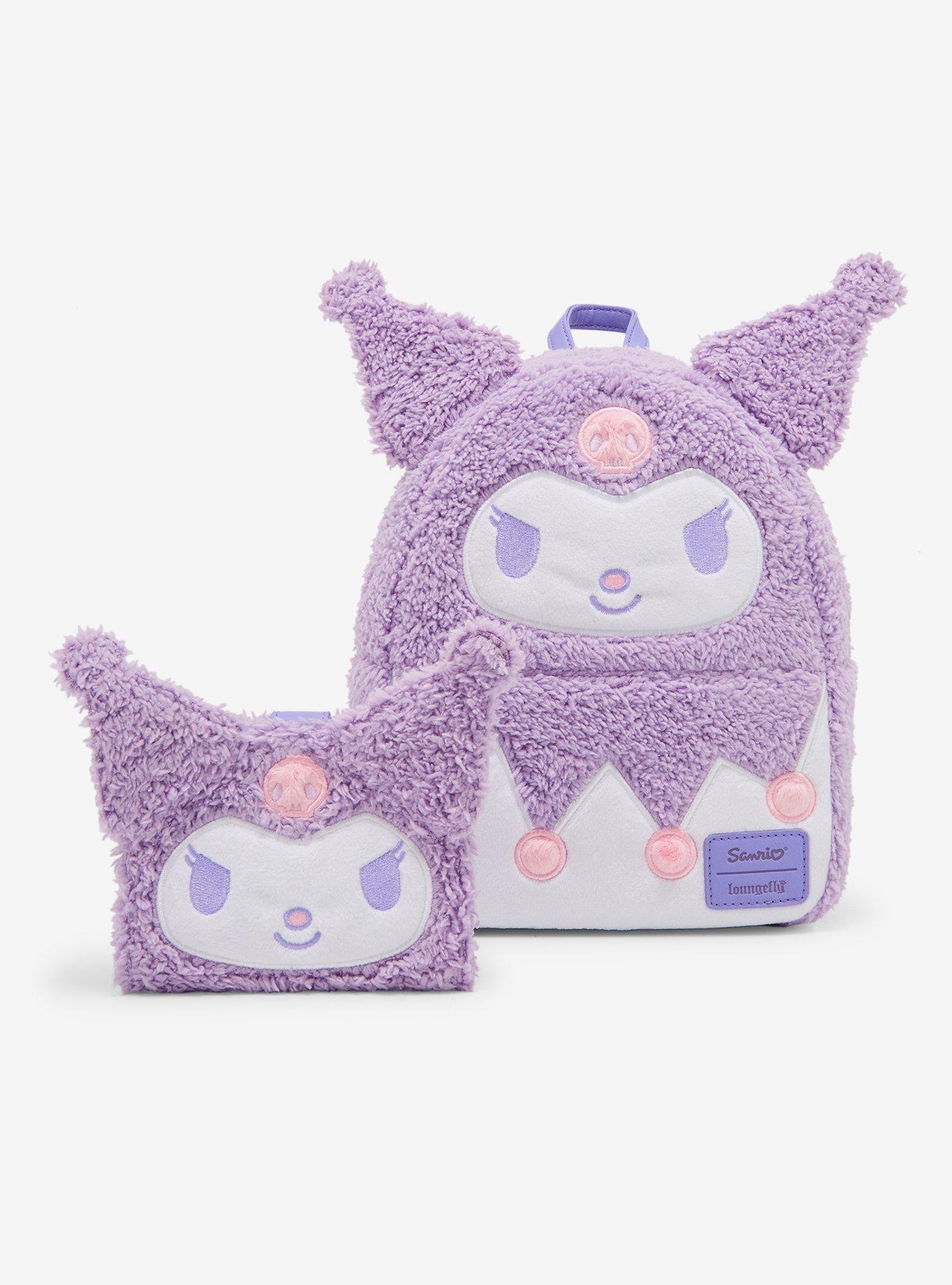 Loungefly Kuromi Pastel Fuzzy Mini Backpack, , alternate