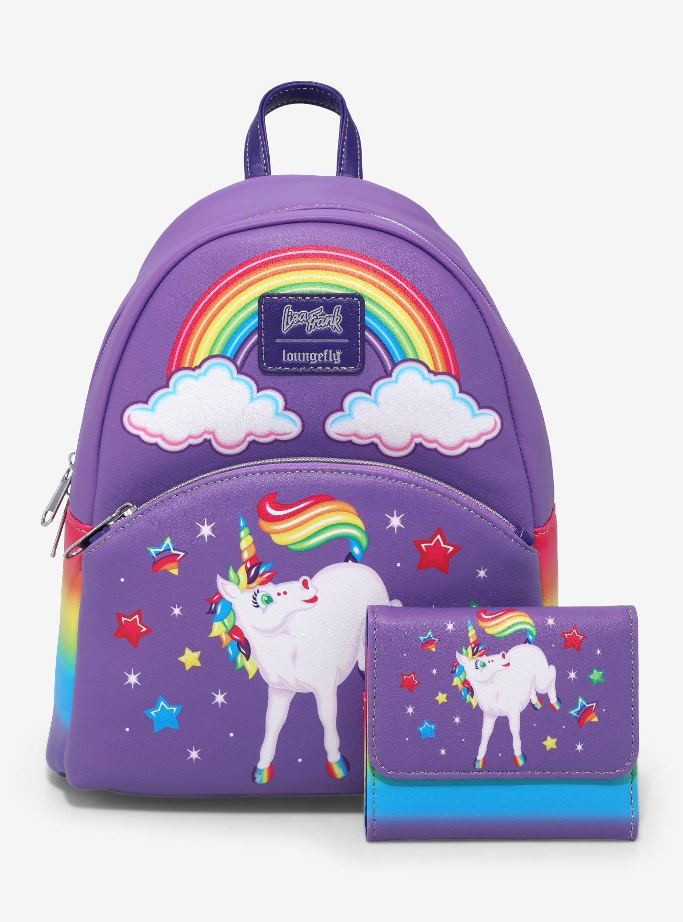 Loungefly Lisa Frank Rainbow Unicorn Mini Flap Wallet, , alternate