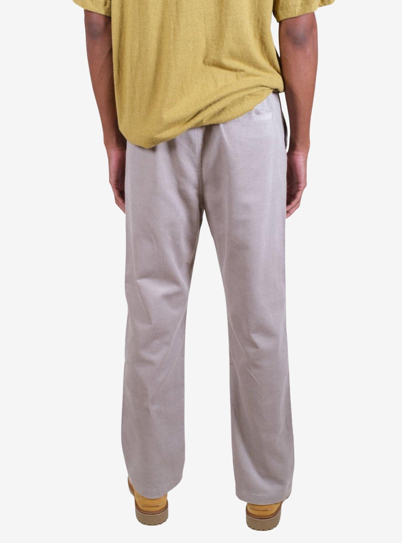 Light Grey Corduroy E-Waist Pants, GREY, alternate