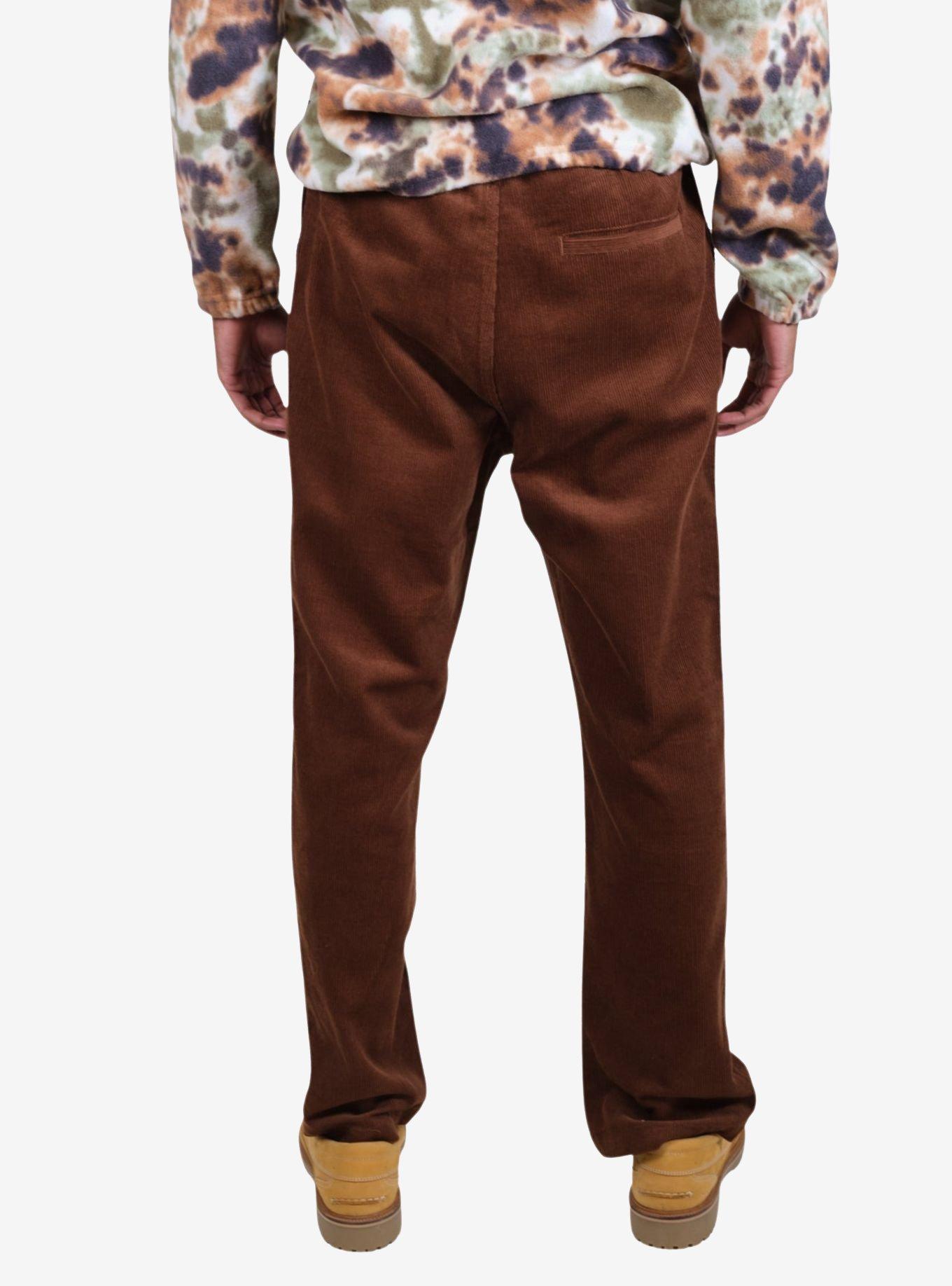 Rust Corduroy E-Waist Pants, BROWN, alternate