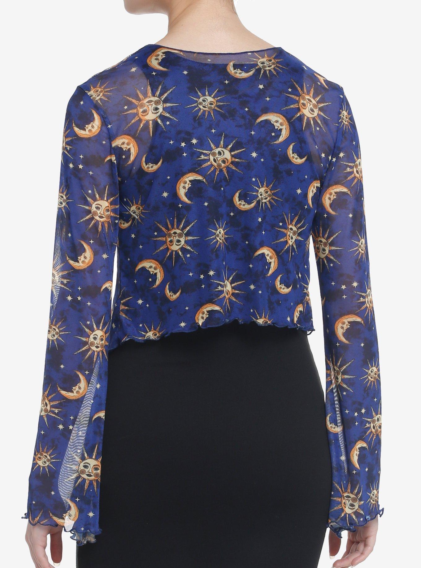Cosmic Aura Blue Celestial Girls Crop Shrug, CELESTIAL BLUE, alternate