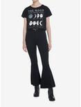 Cosmic Aura Moon Phases Glow-In-The-Dark Crop Girls T-Shirt, BLACK, alternate