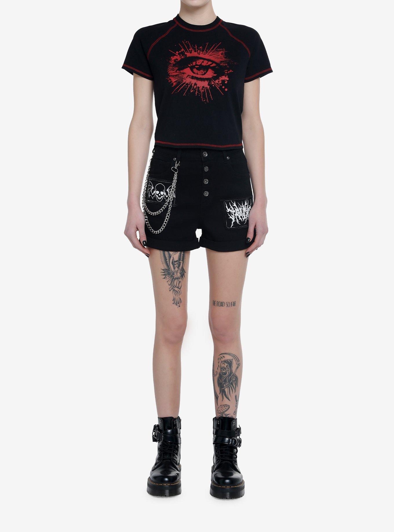 Social Collision Third Eye Girls Raglan Baby T-Shirt, BLACK, alternate