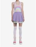Sweet Society Pastel Rainbow Fuzzy Knit Crop Girls Tank Top, PINK, alternate