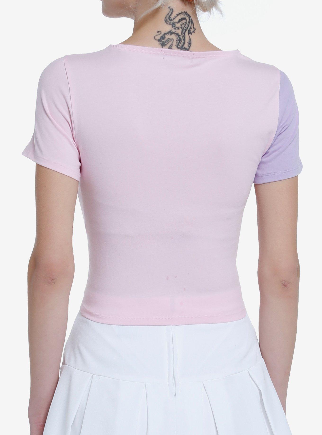 Sweet Society Pastel Argyle Girls Crop Top, MULTI, alternate