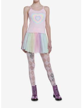 Sweet Society Pastel Rainbow Heart Lace Trim Girls Cami, , hi-res