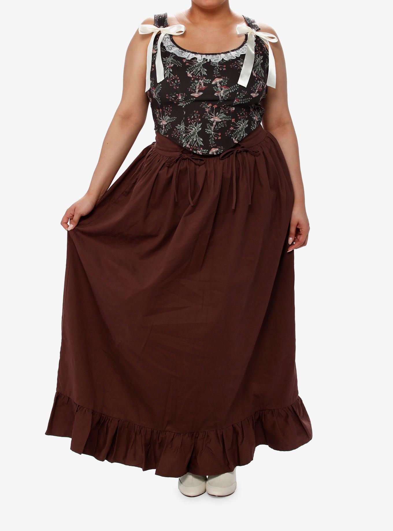 Thorn & Fable Mushroom Girls Corset Top Plus Size, MULTI, alternate