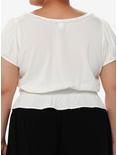 Thorn & Fable Ivory Smock Girls Crop Top Plus Size, IVORY, alternate