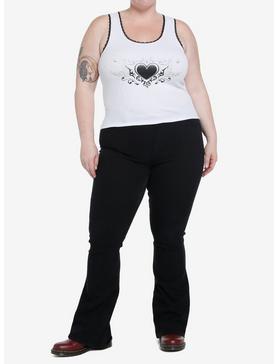 Thorn & Fable Heart Lace Girls Tank Top Plus Size, , hi-res