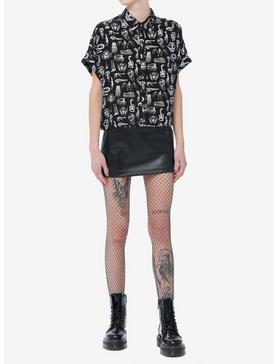 Social Collision Animal Anatomy Girls Boxy Woven Button-Up, , hi-res