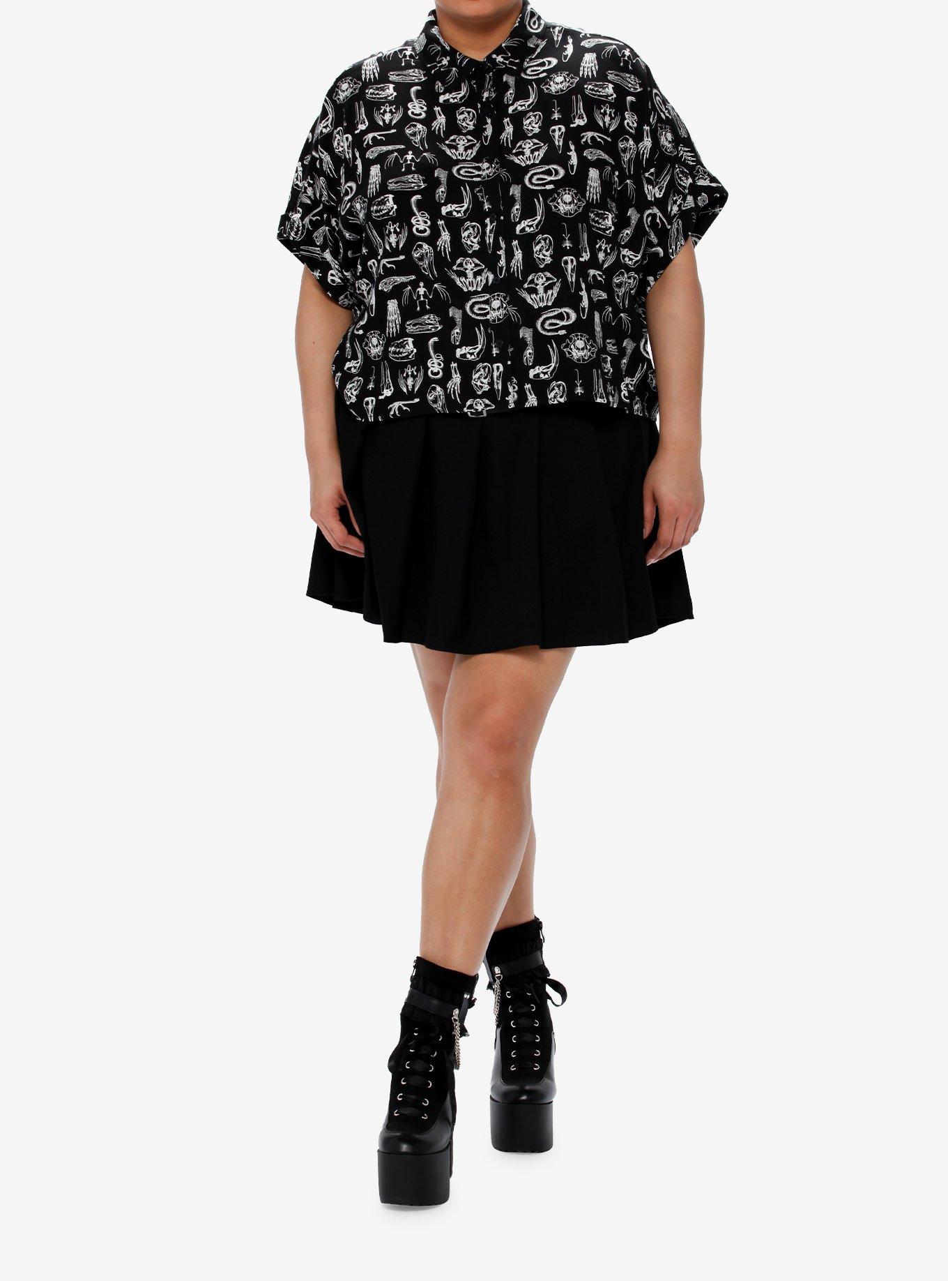 Social Collision Animal Anatomy Girls Boxy Woven Button-Up Plus Size, , hi-res