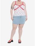 Sweet Society Strawberry Red Lace Crop Girls Tank Top Plus Size, MULTI, alternate