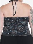 Cosmic Aura Celestial Girls Crop Tank Top Plus Size, BLACK, alternate
