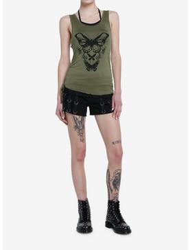 Thorn & Fable Butterfly Mesh Layered Girls Tank Top, , hi-res