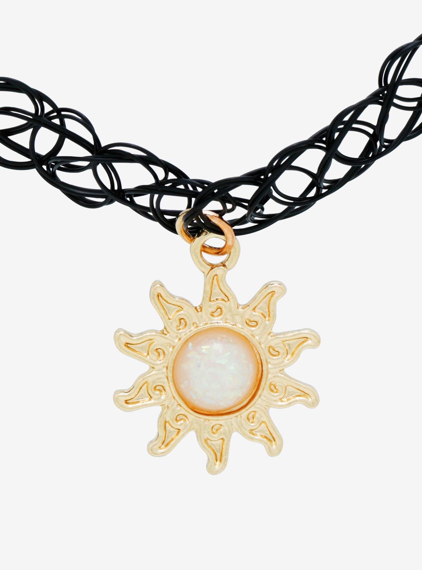 Sun Charm Tattoo Choker, , alternate