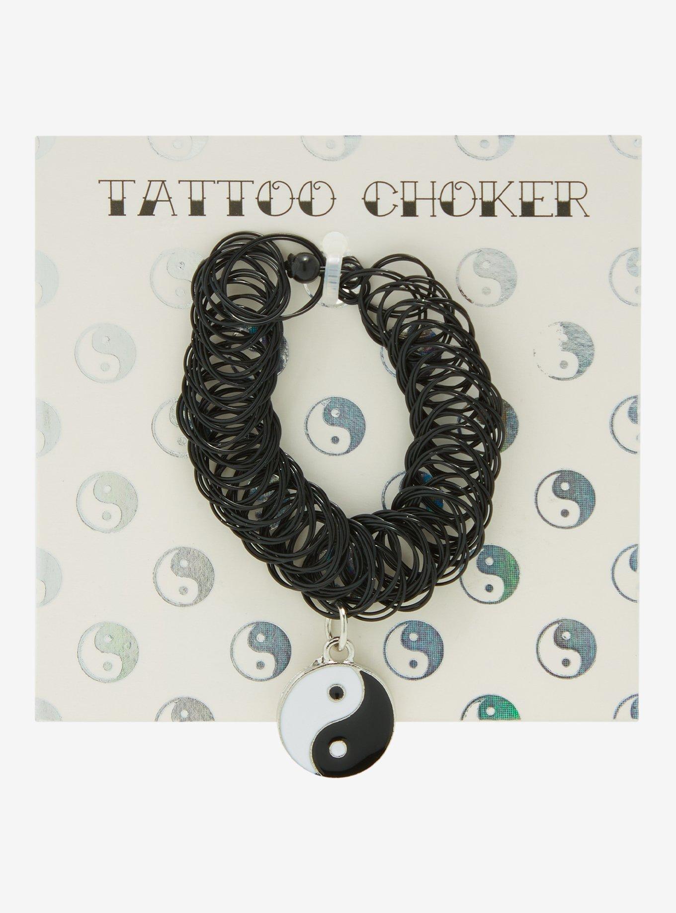 Yin-Yang Pendant Tattoo Choker, , alternate