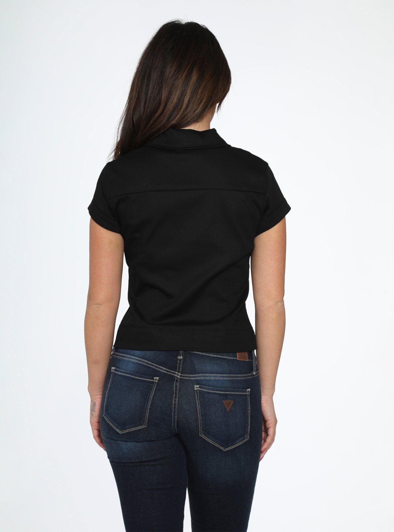 Black Gothic Corset Zip Top, BLACK, alternate
