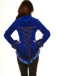 Blue Velvet Tailed Jacket, BLUE, alternate