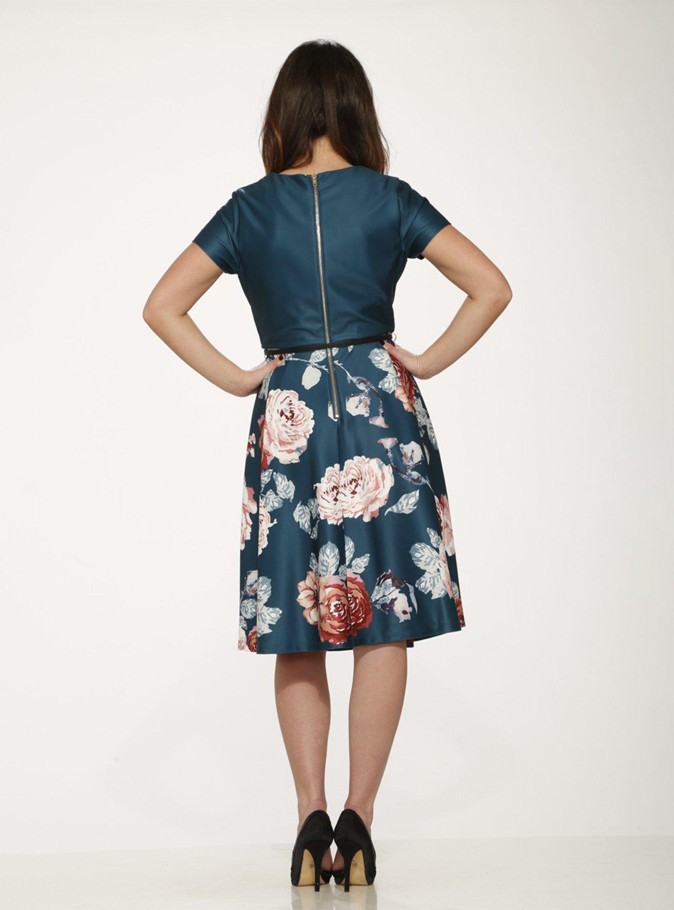 Correlle Satin Swing Dress, , hi-res