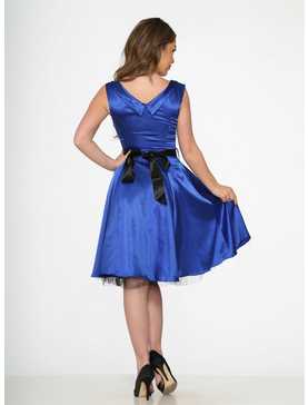 Blue Satin Swing Dress, , hi-res