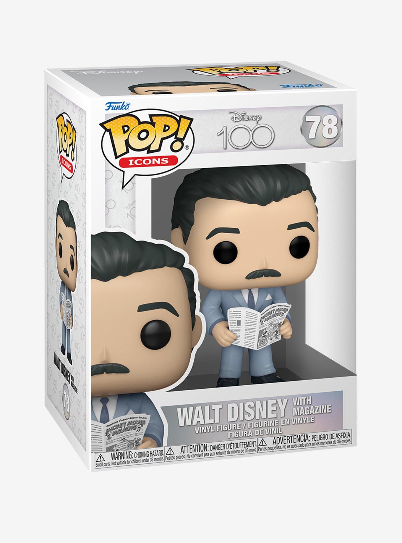 Funko Disney100 Pop! Icons Walt Disney With Magazine Vinyl Figure, , alternate