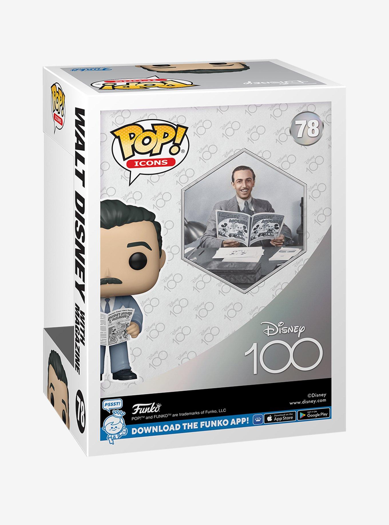 Funko Disney100 Pop! Icons Walt Disney With Magazine Vinyl Figure, , alternate