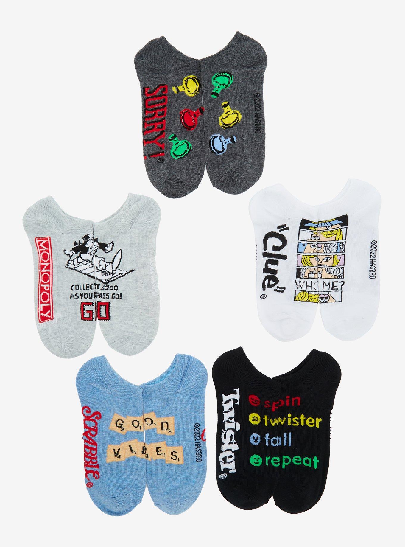 Hasbro Classic Board Game No-Show Socks 5 Pair, , alternate