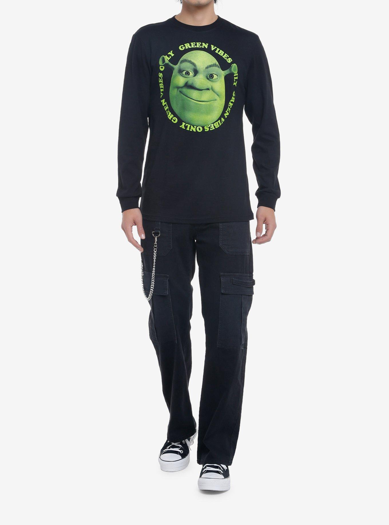 Shrek Green Vibes Only Long-Sleeve T-Shirt, BLACK, alternate