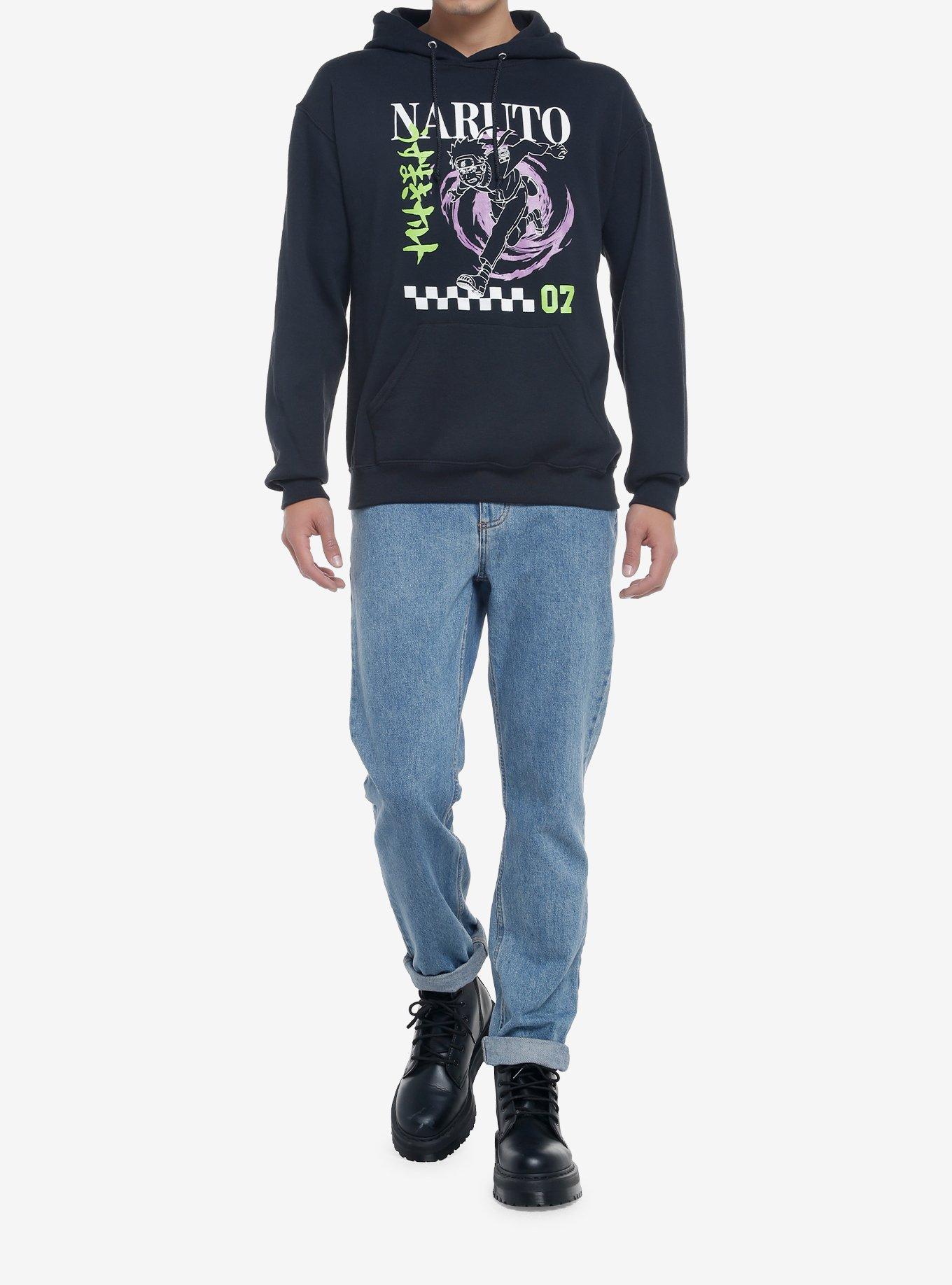 Naruto Shippuden Checkered Double-Sided Hoodie, BLACK, alternate