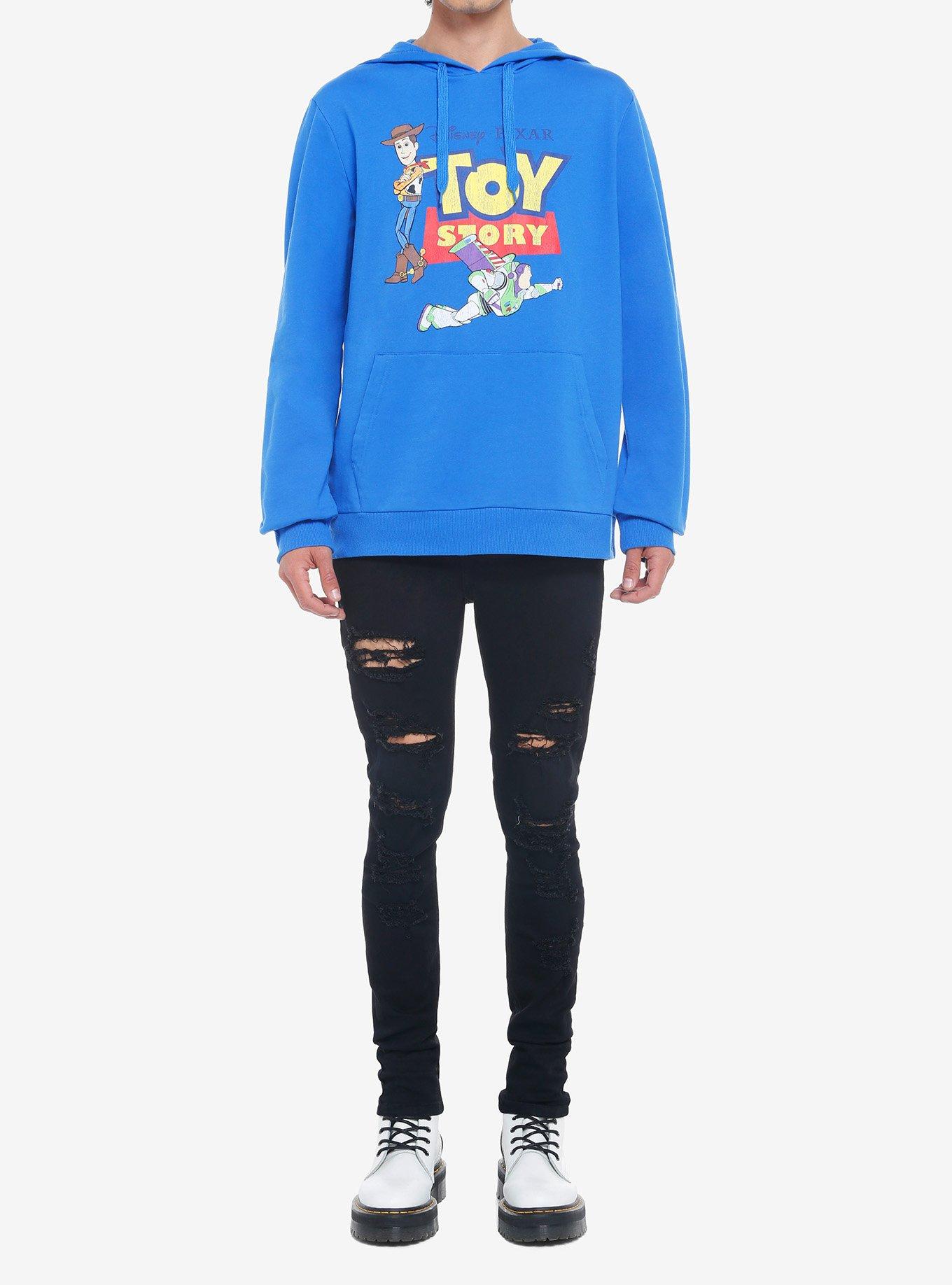 Disney Pixar Toy Story Buzz & Woody Vintage Distressed Hoodie, BLUE, alternate