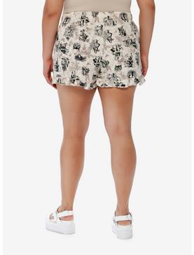 Plus Size Thorn & Fable Through The Looking Glass Art Girls Woven Ruffle Shorts Plus Size, , hi-res