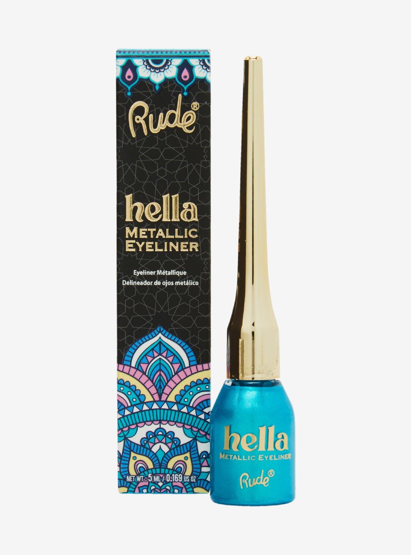 Rude Cosmetics Aquamarine Metallic Liquid Eyeliner, , alternate