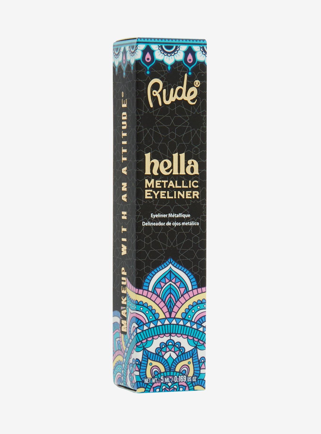 Rude Cosmetics Aquamarine Metallic Liquid Eyeliner, , alternate