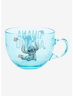 Disney Lilo & Stitch Ohana Blue Glass Mug, , hi-res