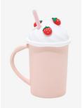 Strawberry Whipped Cream Mug With Straw, , alternate