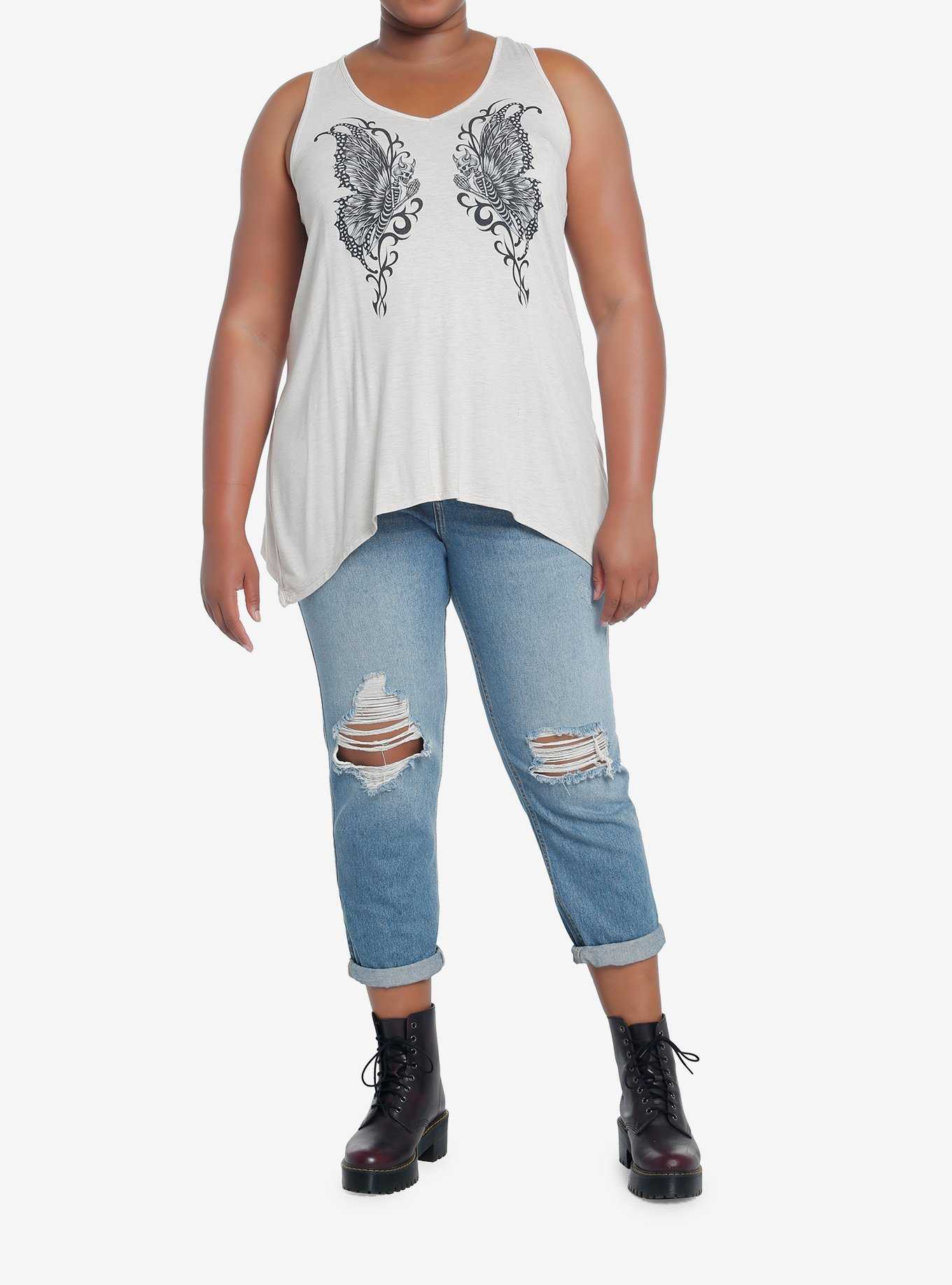 Thorn & Fable Skeleton Fairy Shark Bite Girls Tank Top Plus Size, , hi-res