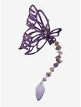 Purple Butterfly Stone Charm Claw Hair Clip, , alternate
