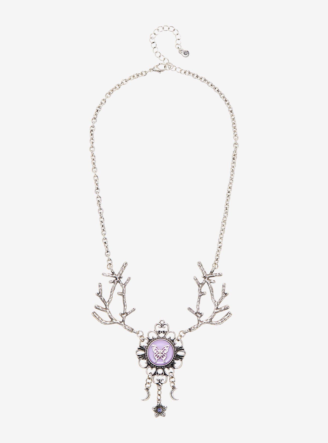 Butterfly Branch Cameo Necklace, , alternate