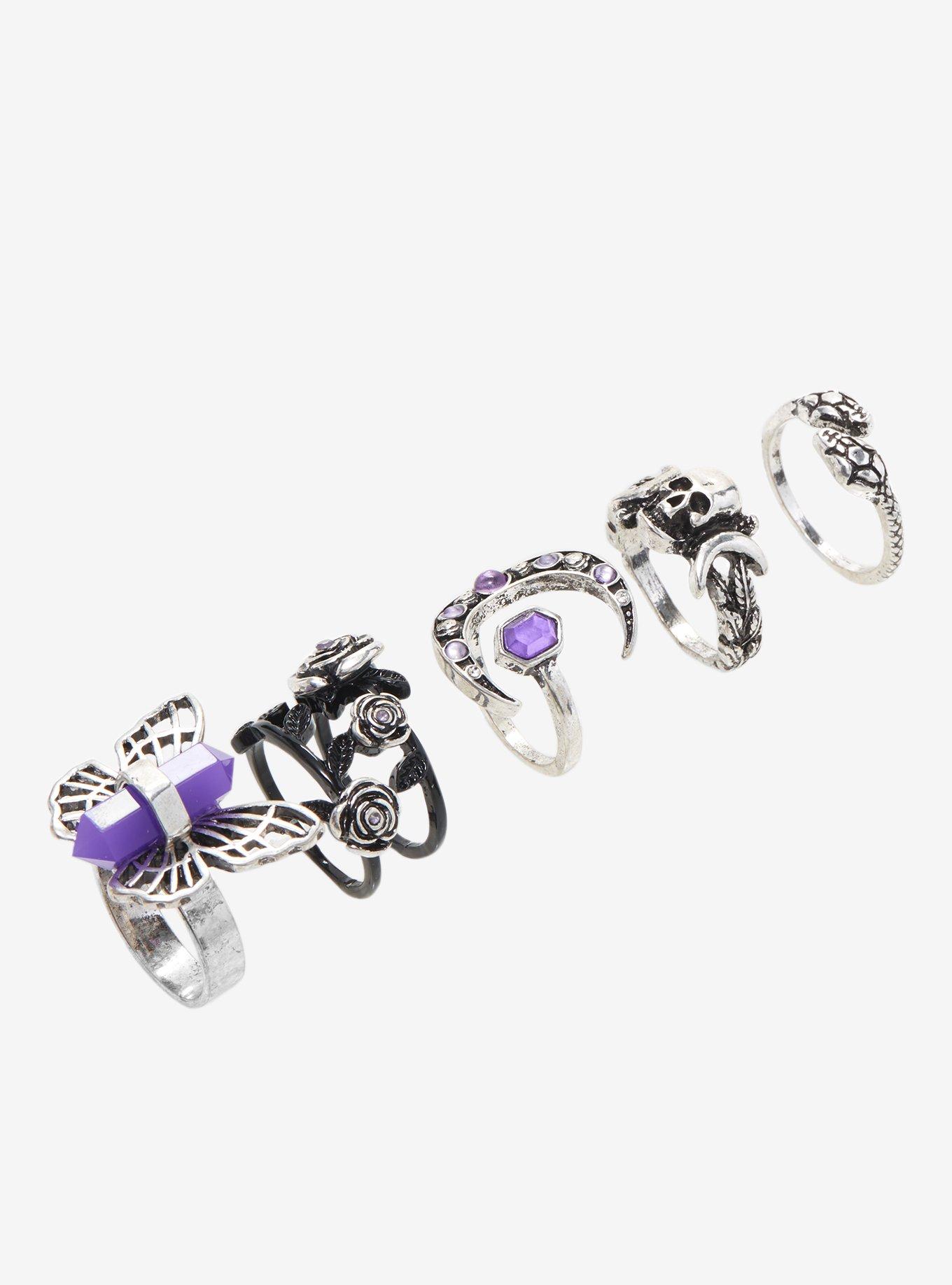 Purple Mystical Dark Ring Set, , alternate