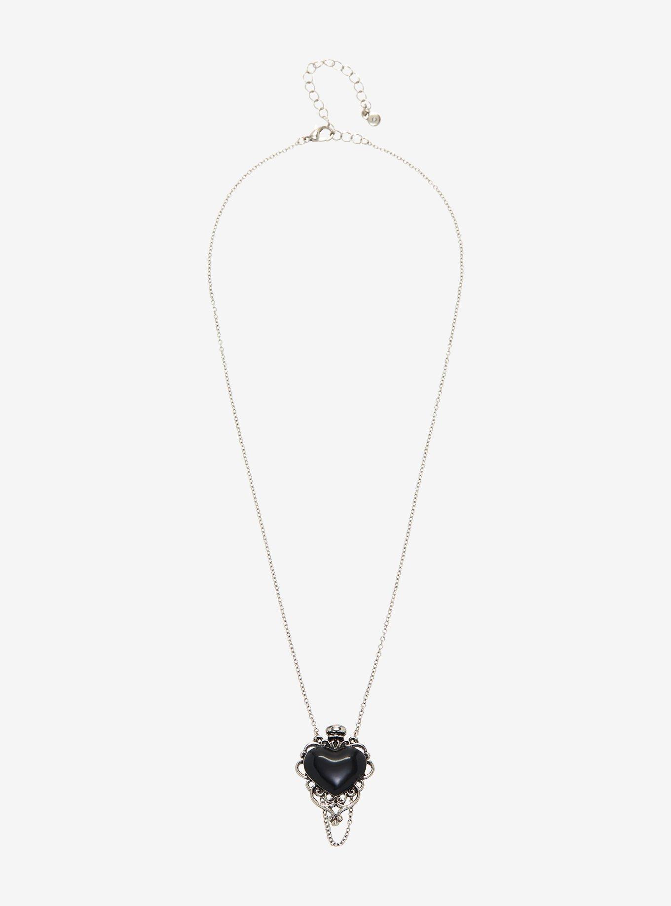 Black Heart Vile Necklace, , alternate