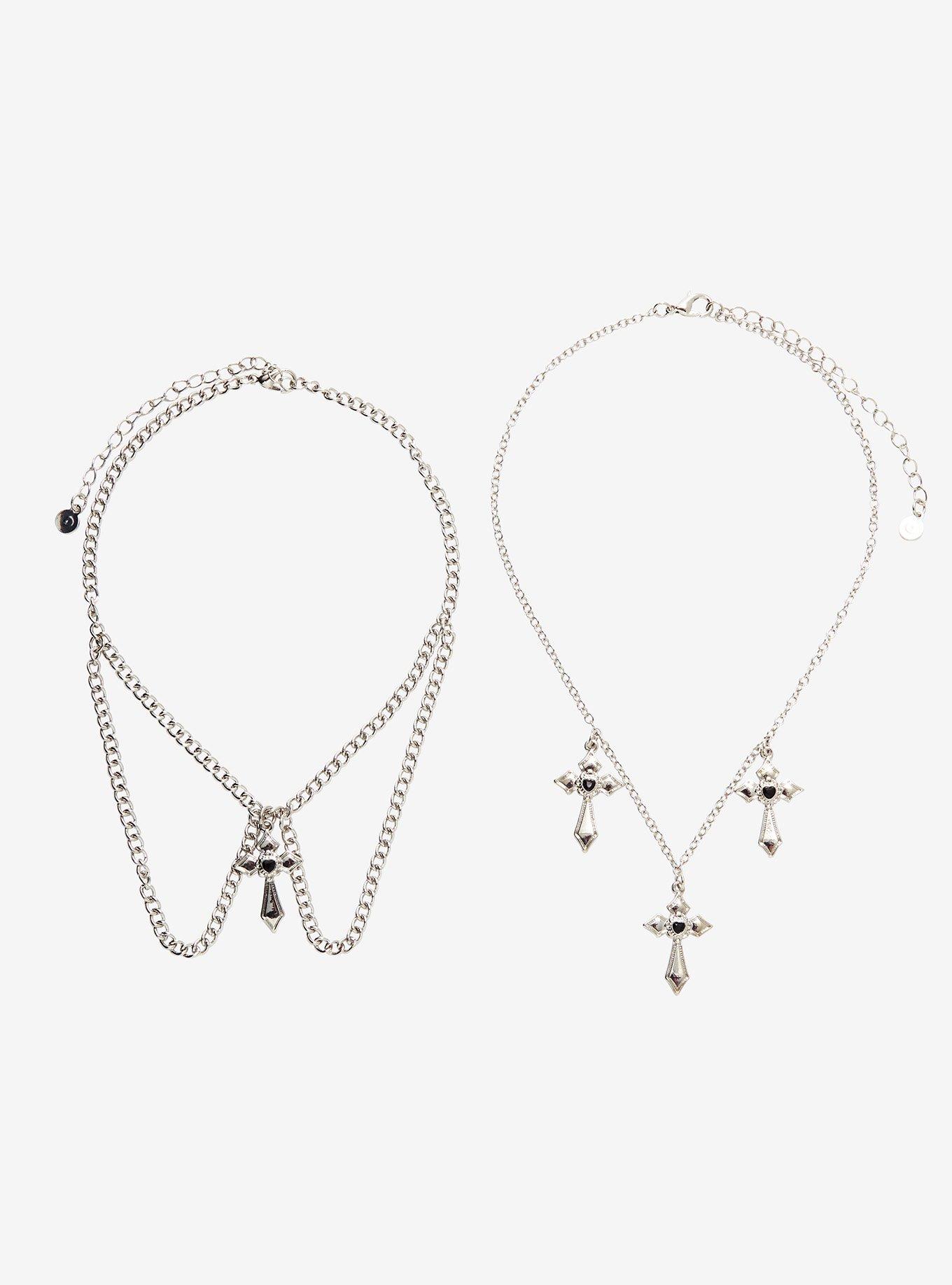 Social Collision Gothic Cross Tiered Necklace, , alternate - view 3